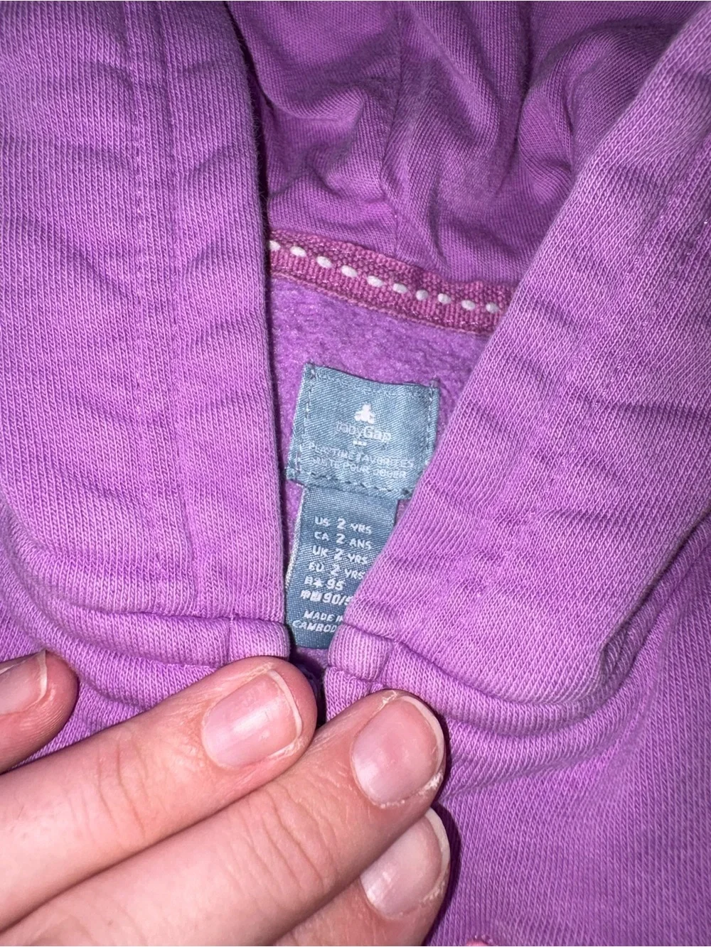 GAP Girls Lavender Zip-Up Hoodie with Logo